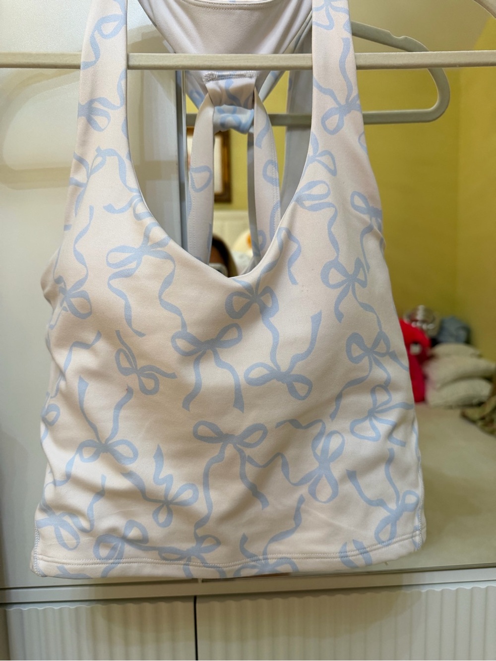 Altard state Light Blue Bow-Print Women's sports bra l